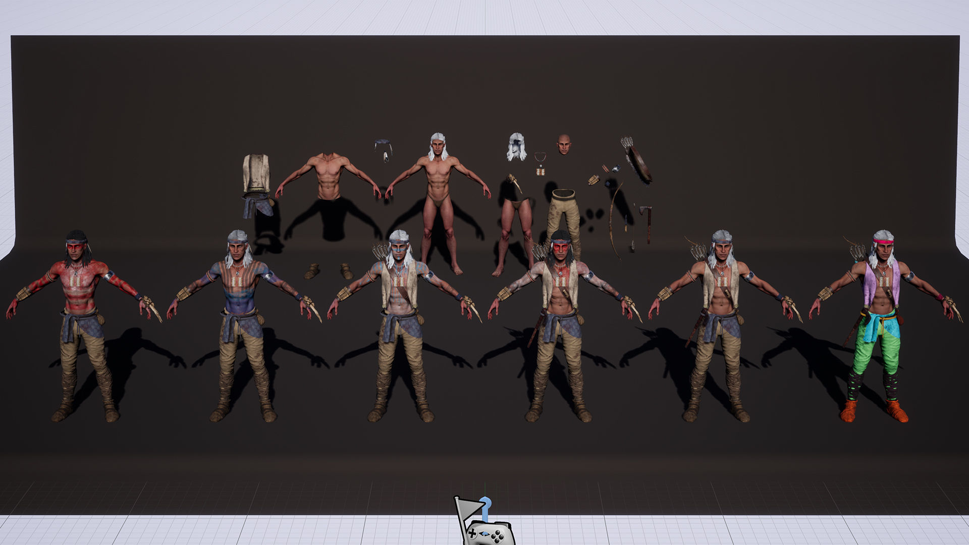 Native American 2 Low-poly 3D model_23