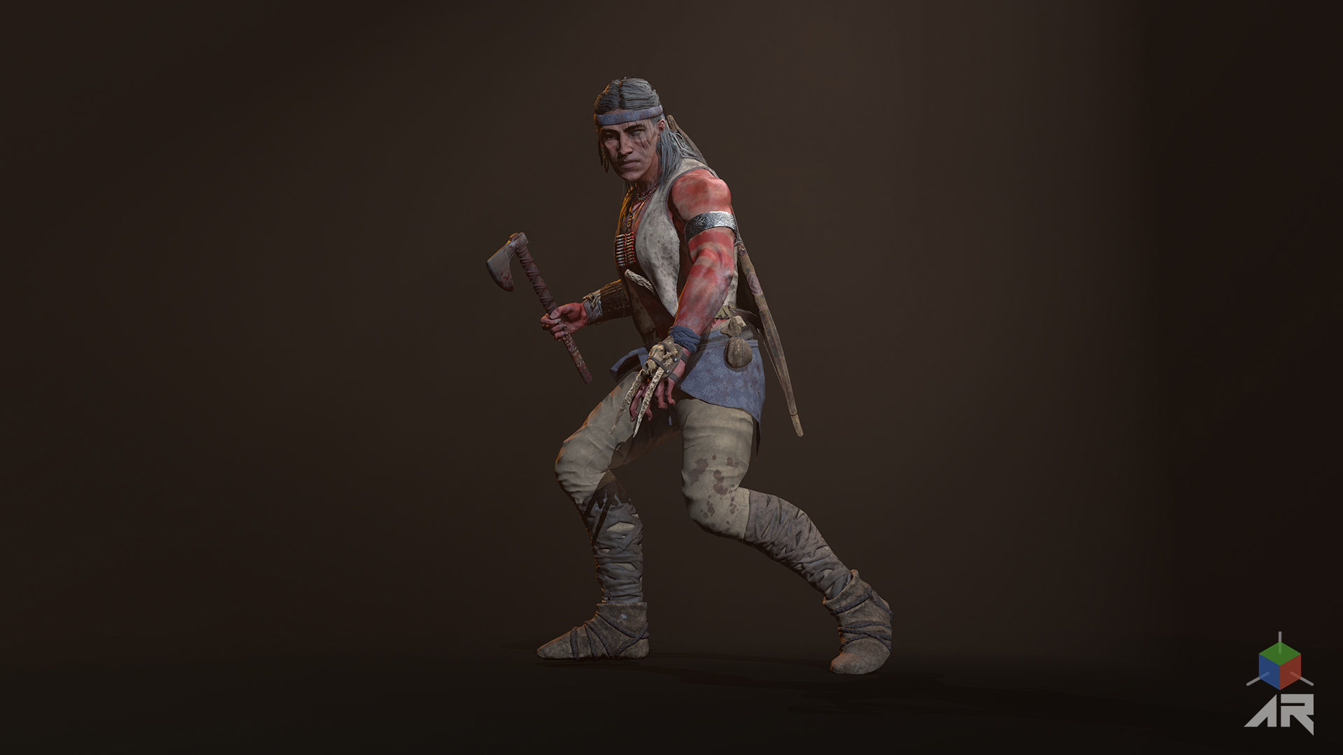 Native American 2 Low-poly 3D model_13