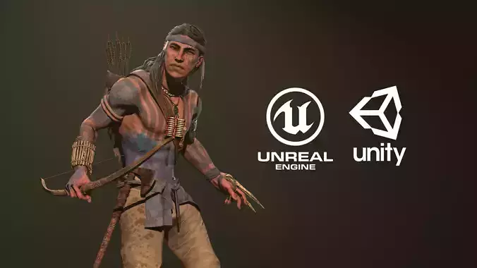 Native American 2 Low-poly 3D model