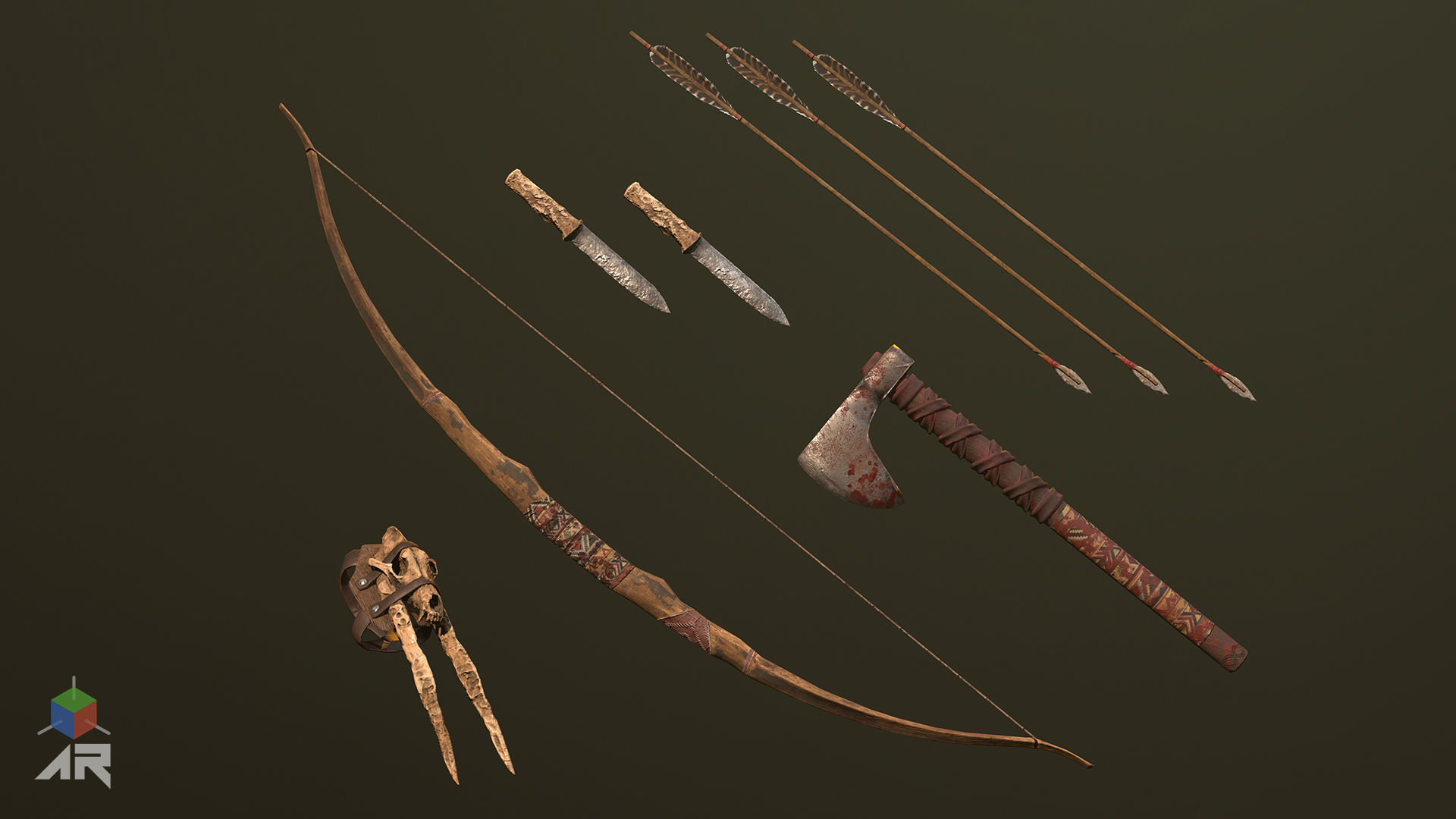 Native American 2 Low-poly 3D model_19