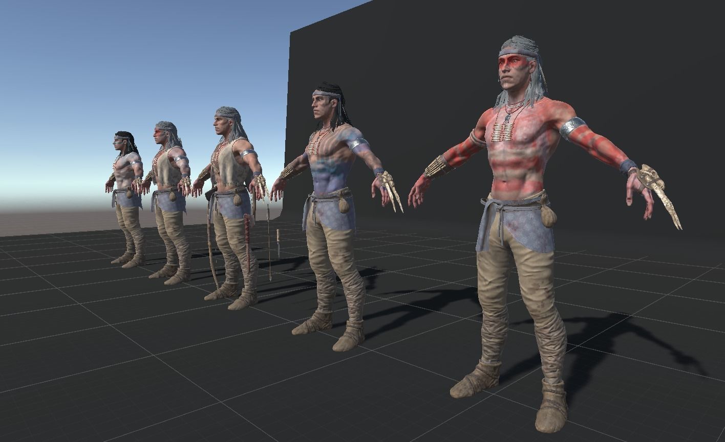 Native American 2 Low-poly 3D model_31