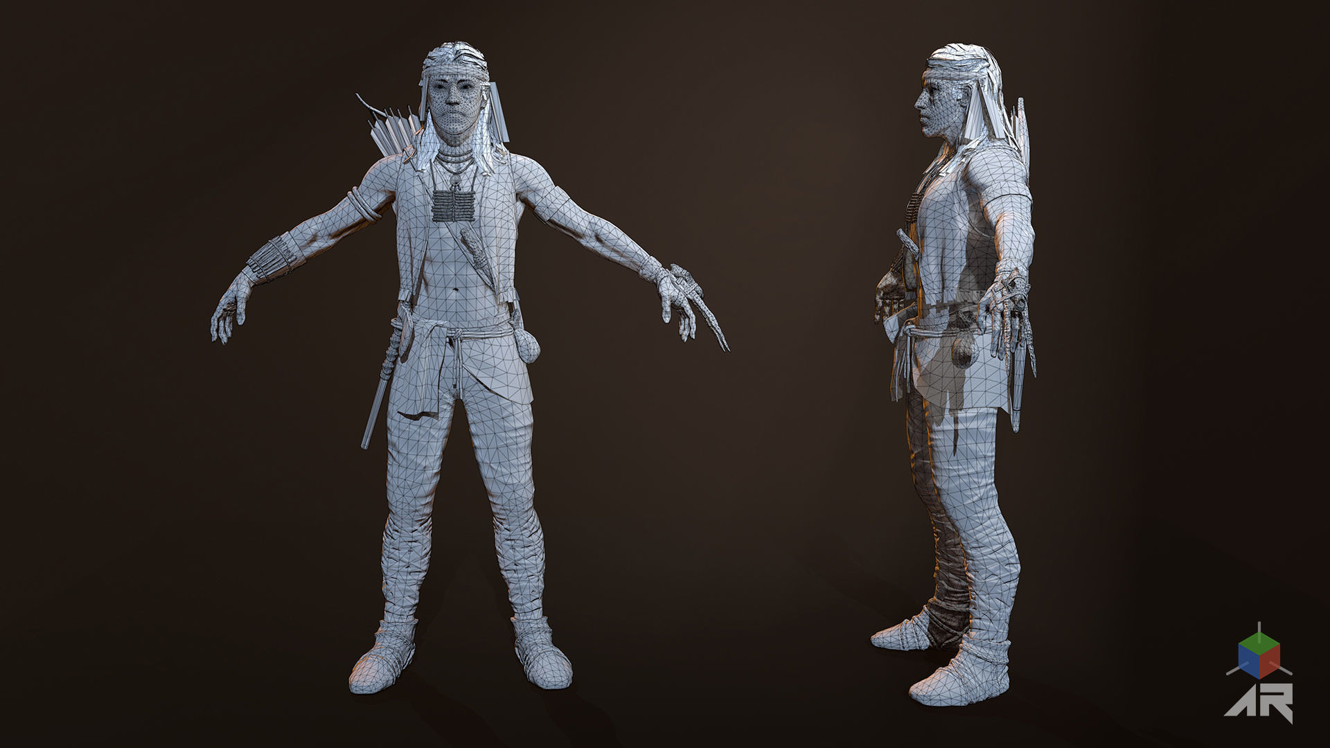 Native American 2 Low-poly 3D model_10