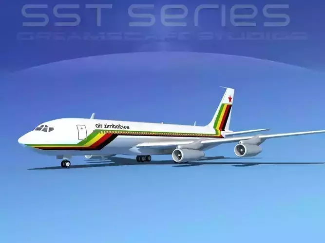 Boeing 707-320 SS Air Zimbabwe 3D model