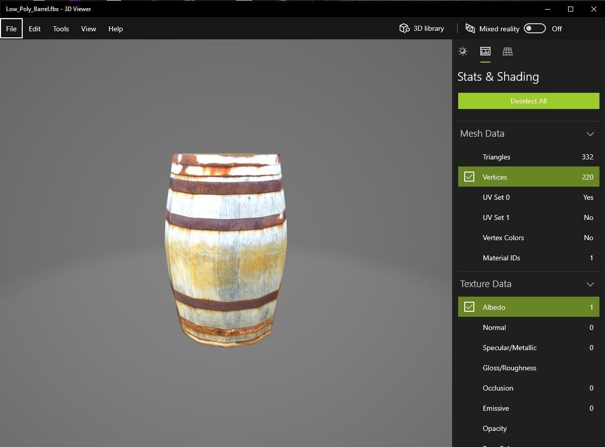 Low Poly Wooden Barrel Free low-poly 3D model_4