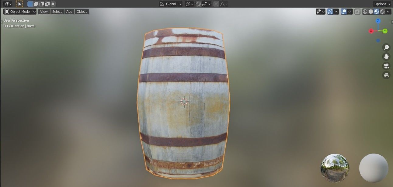 Low Poly Wooden Barrel Free low-poly 3D model_3
