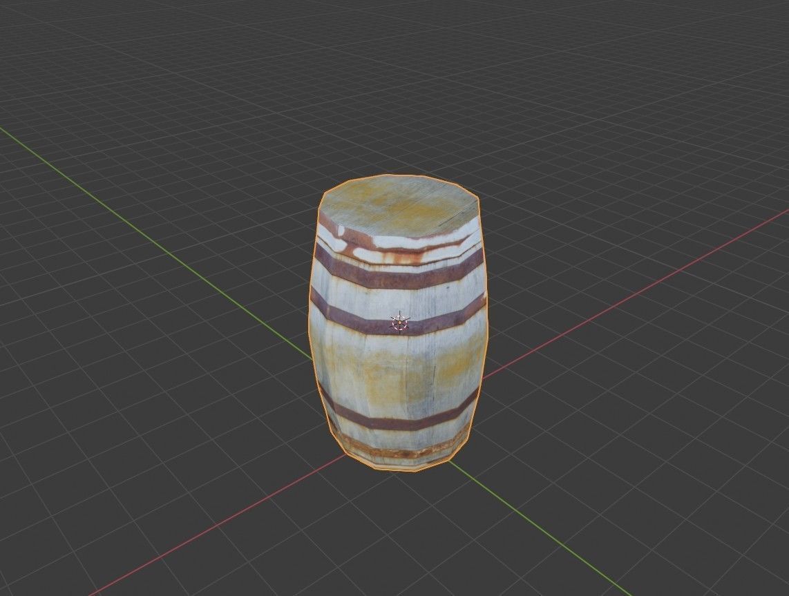 Low Poly Wooden Barrel Free low-poly 3D model_2