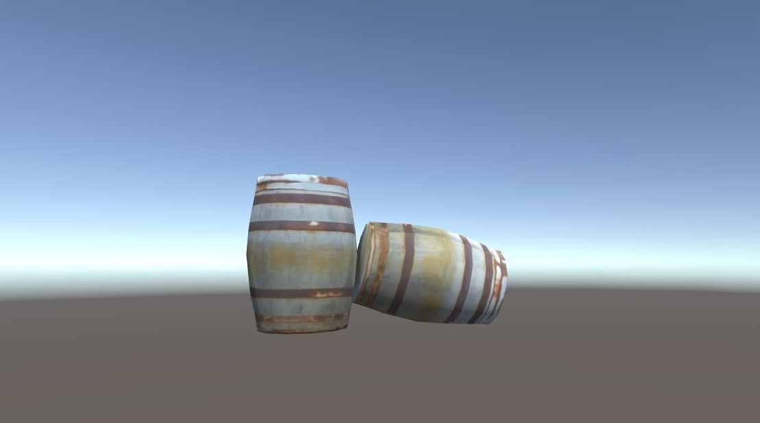 Low Poly Wooden Barrel Free low-poly 3D model_1