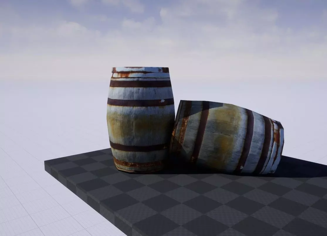Low Poly Wooden Barrel Free low-poly 3D model_0