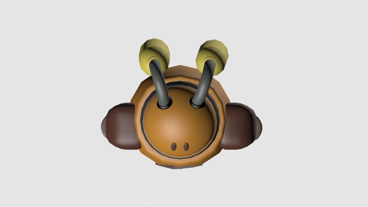 robot with number Low-poly 3D model_3