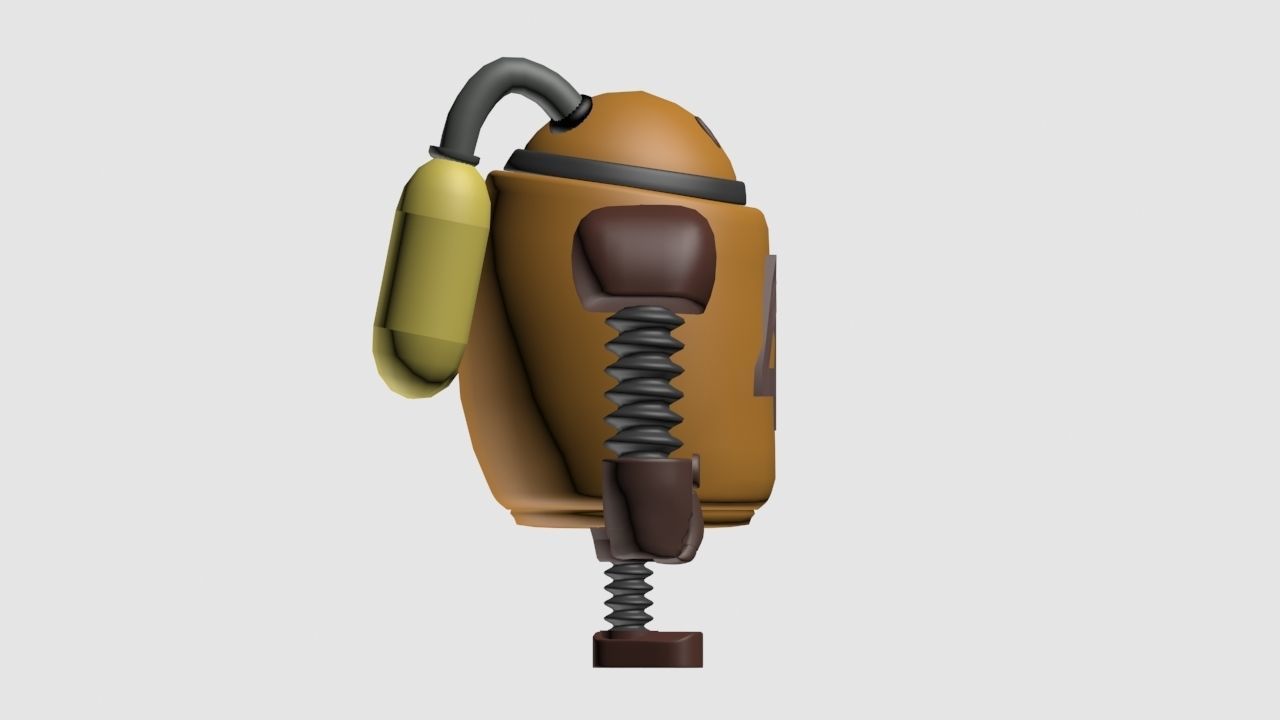 robot with number Low-poly 3D model_2