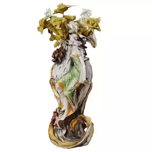 sculpt 1 vase with flowers -