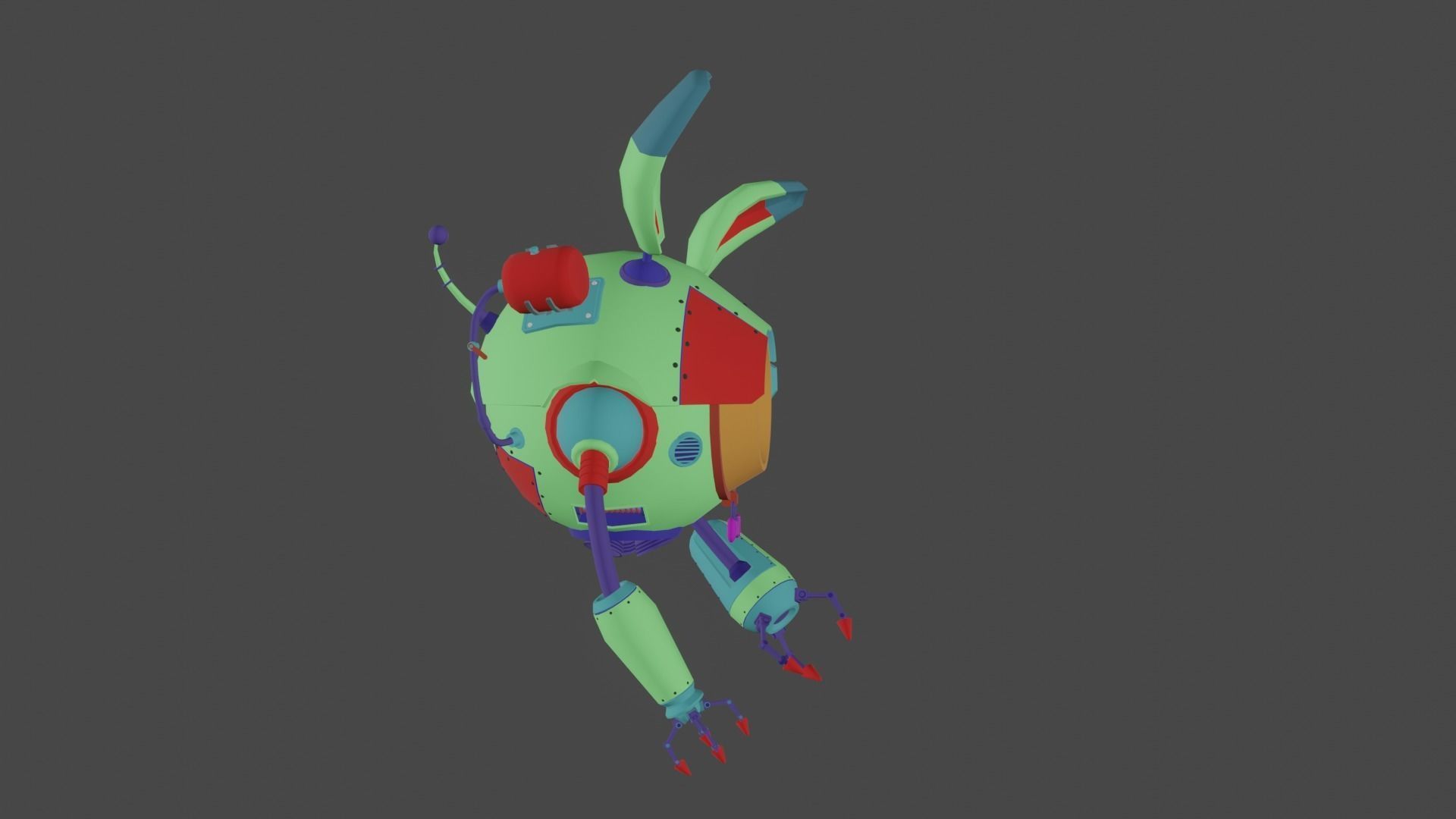 Robot V1 Low-poly 3D model_2