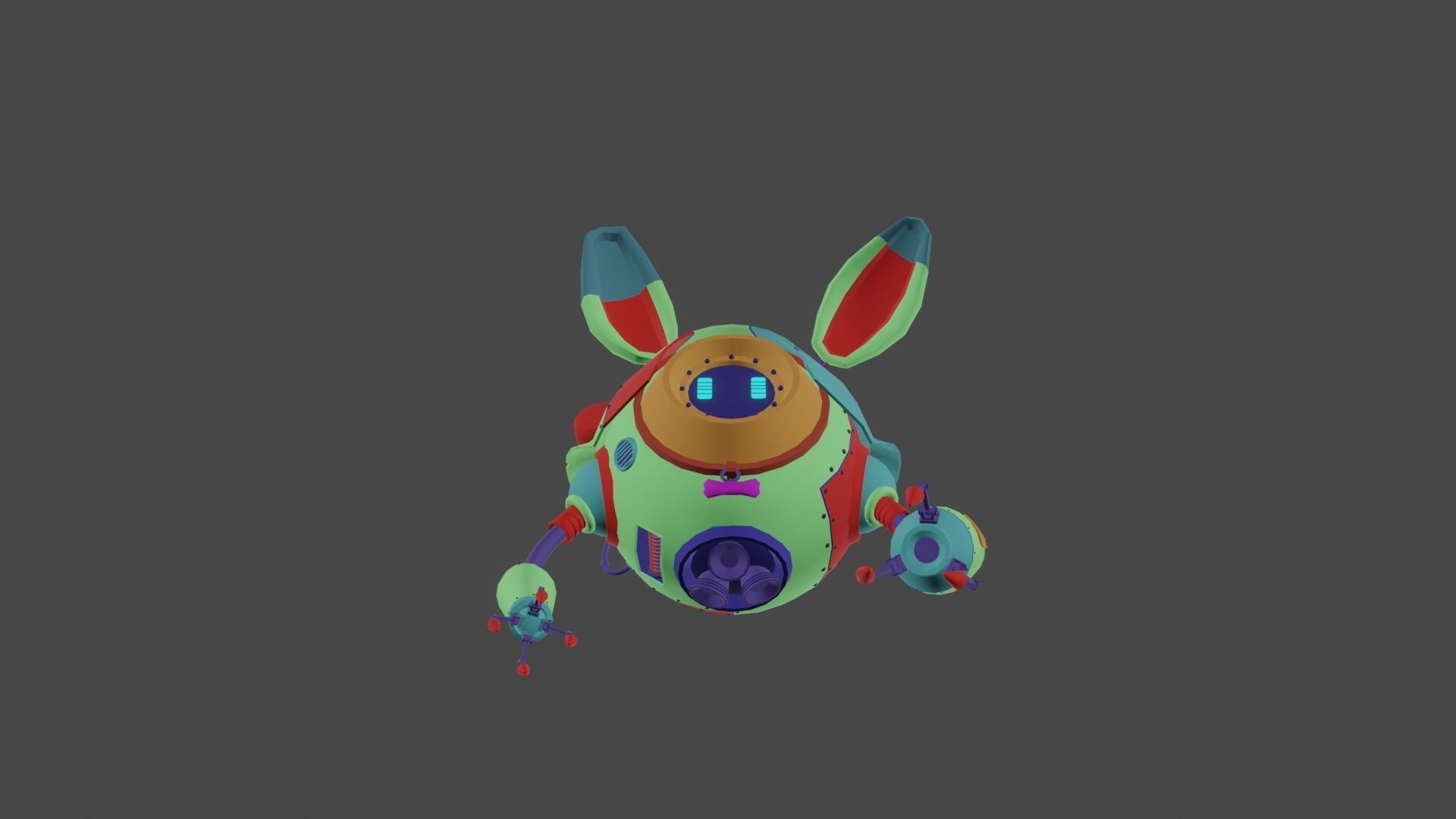 Robot V1 Low-poly 3D model_3