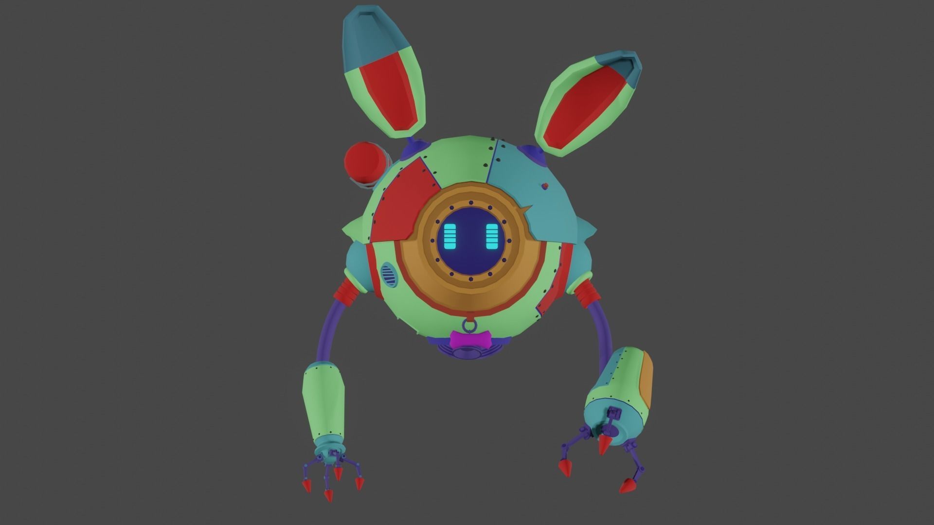 Robot V1 Low-poly 3D model_4