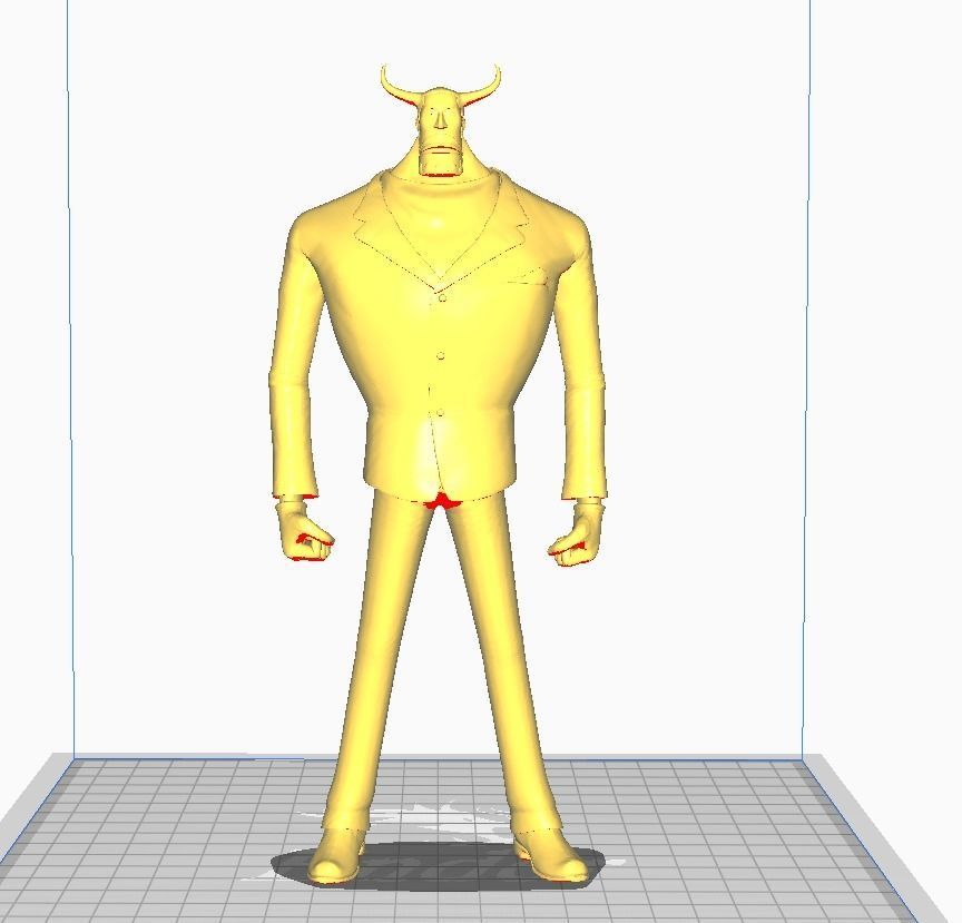 Blueno 3D Model man in suit with horns 3D print model_1