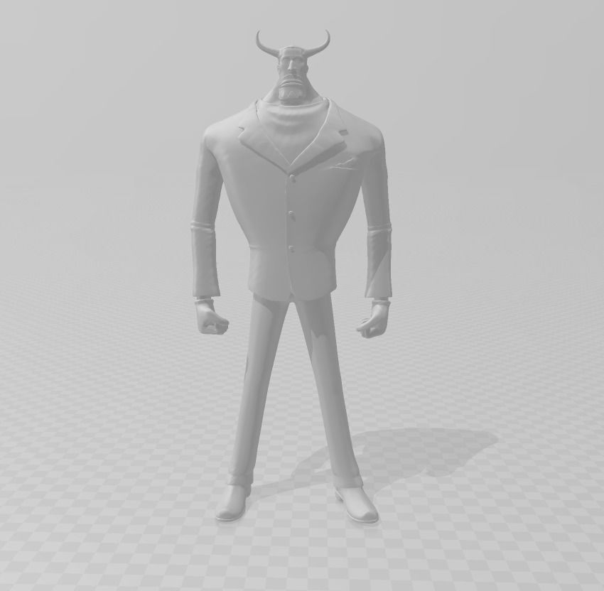 Blueno 3D Model man in suit with horns 3D print model_2