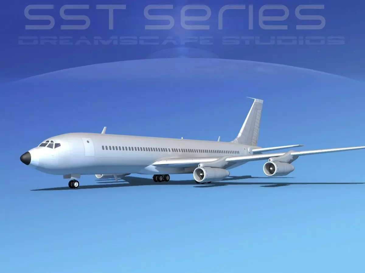 Boeing 707-320 SS bare metal 3D model