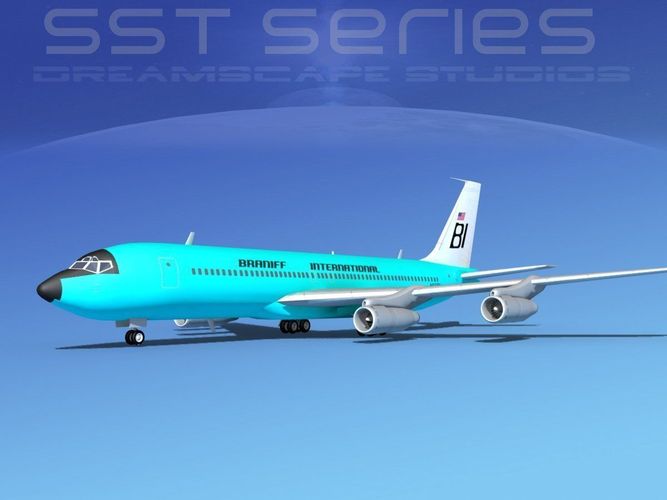 Boeing 707-320 SS Braniff Intl 1 3D model