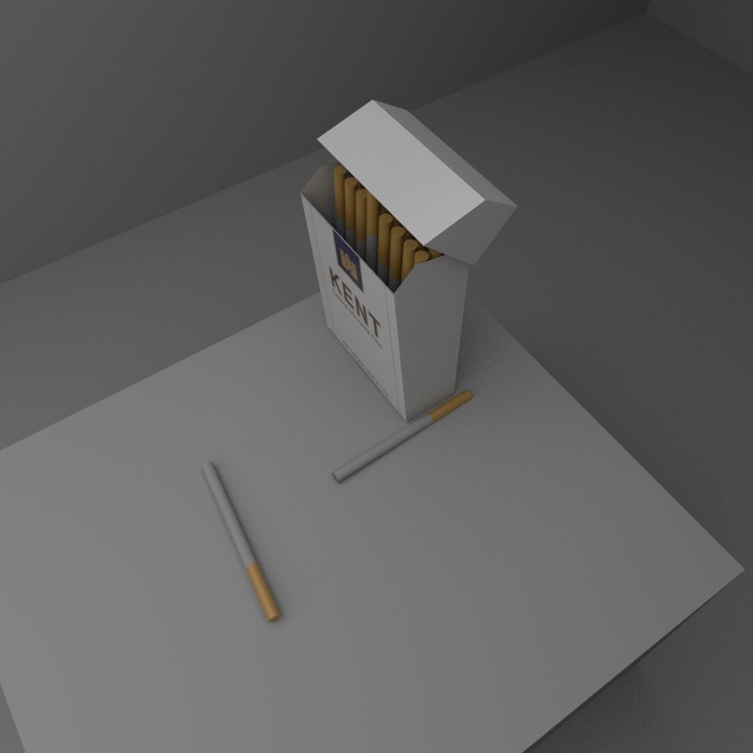 cigarette box kent Free low-poly 3D model_4