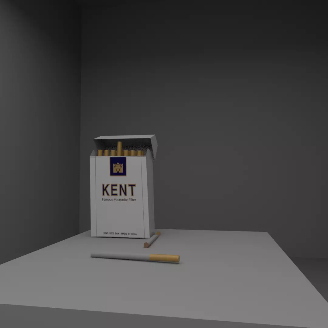 cigarette box kent Free low-poly 3D model_0