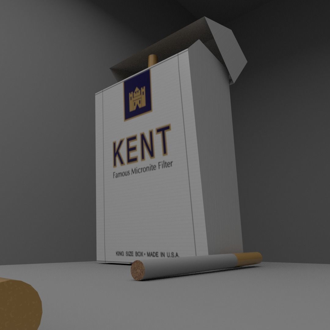 cigarette box kent Free low-poly 3D model_2