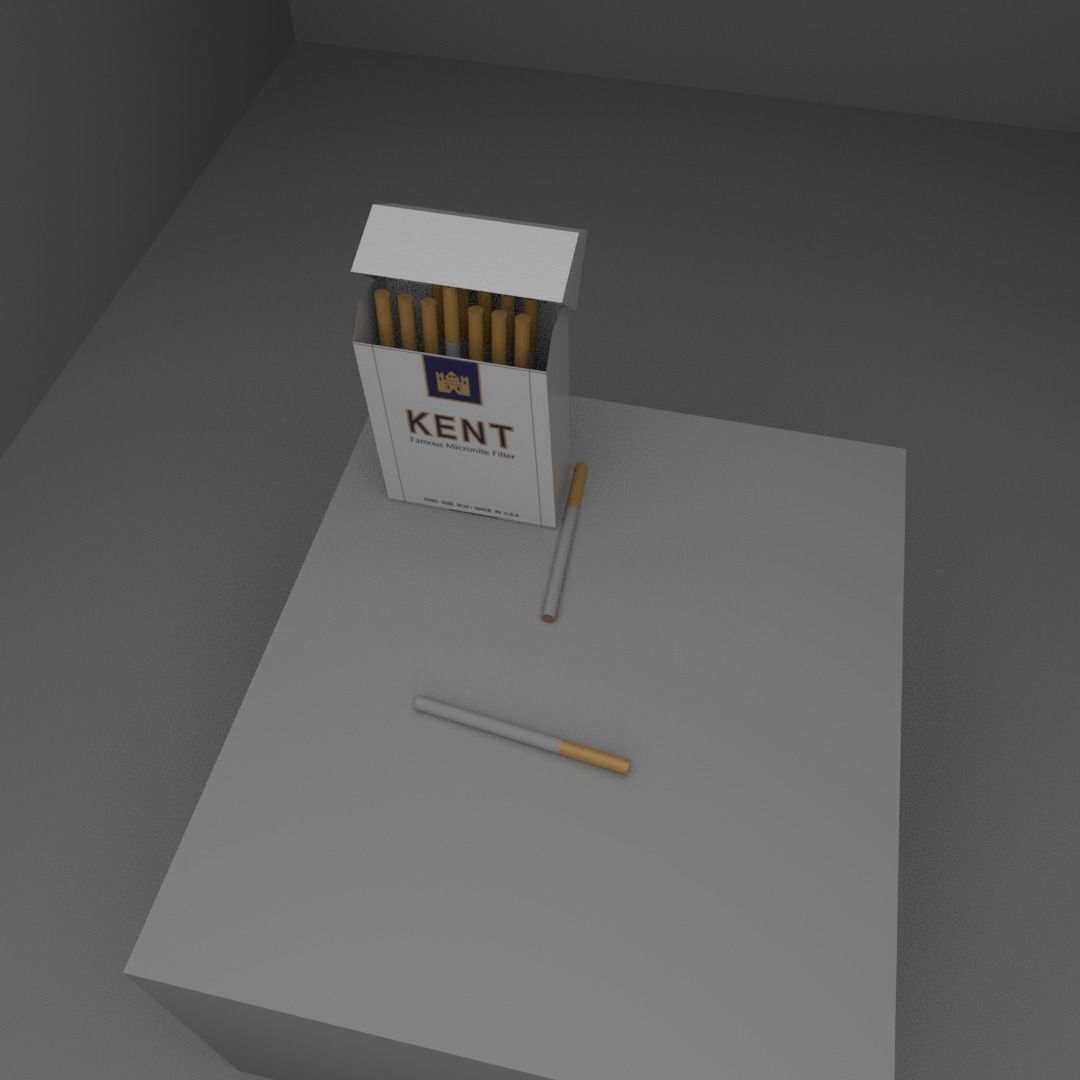 cigarette box kent Free low-poly 3D model_1