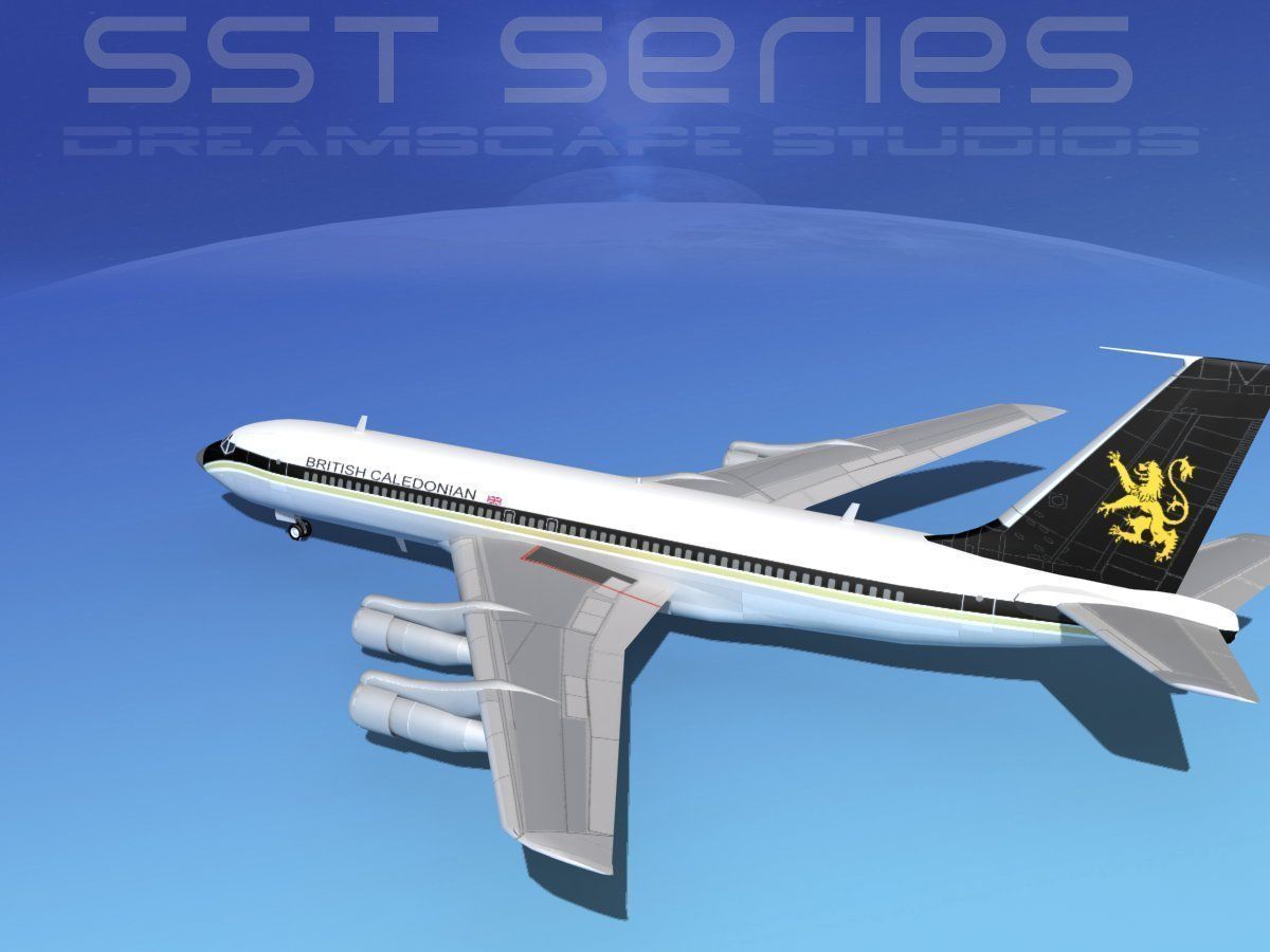 Boeing 707-320 SS British Caledonian 3D model_8