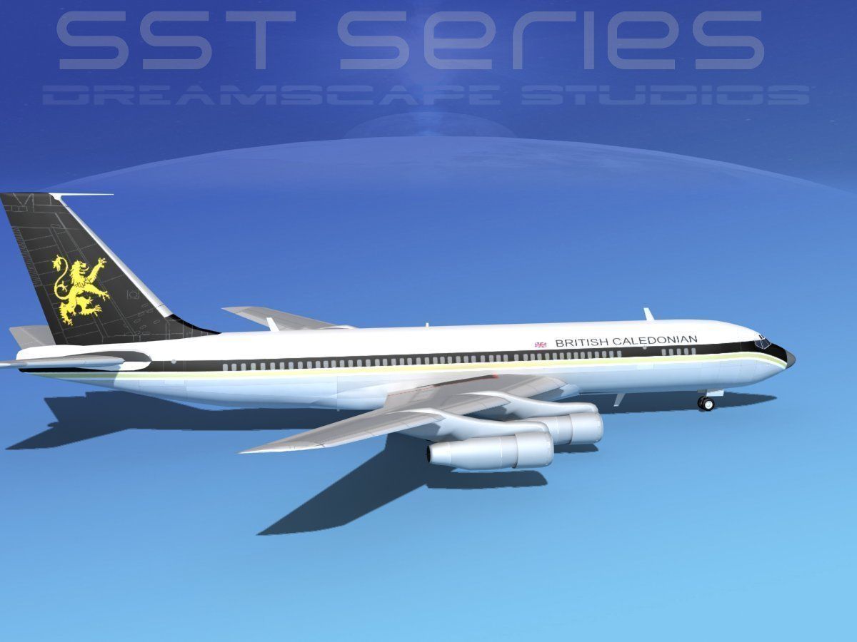 Boeing 707-320 SS British Caledonian 3D model_4