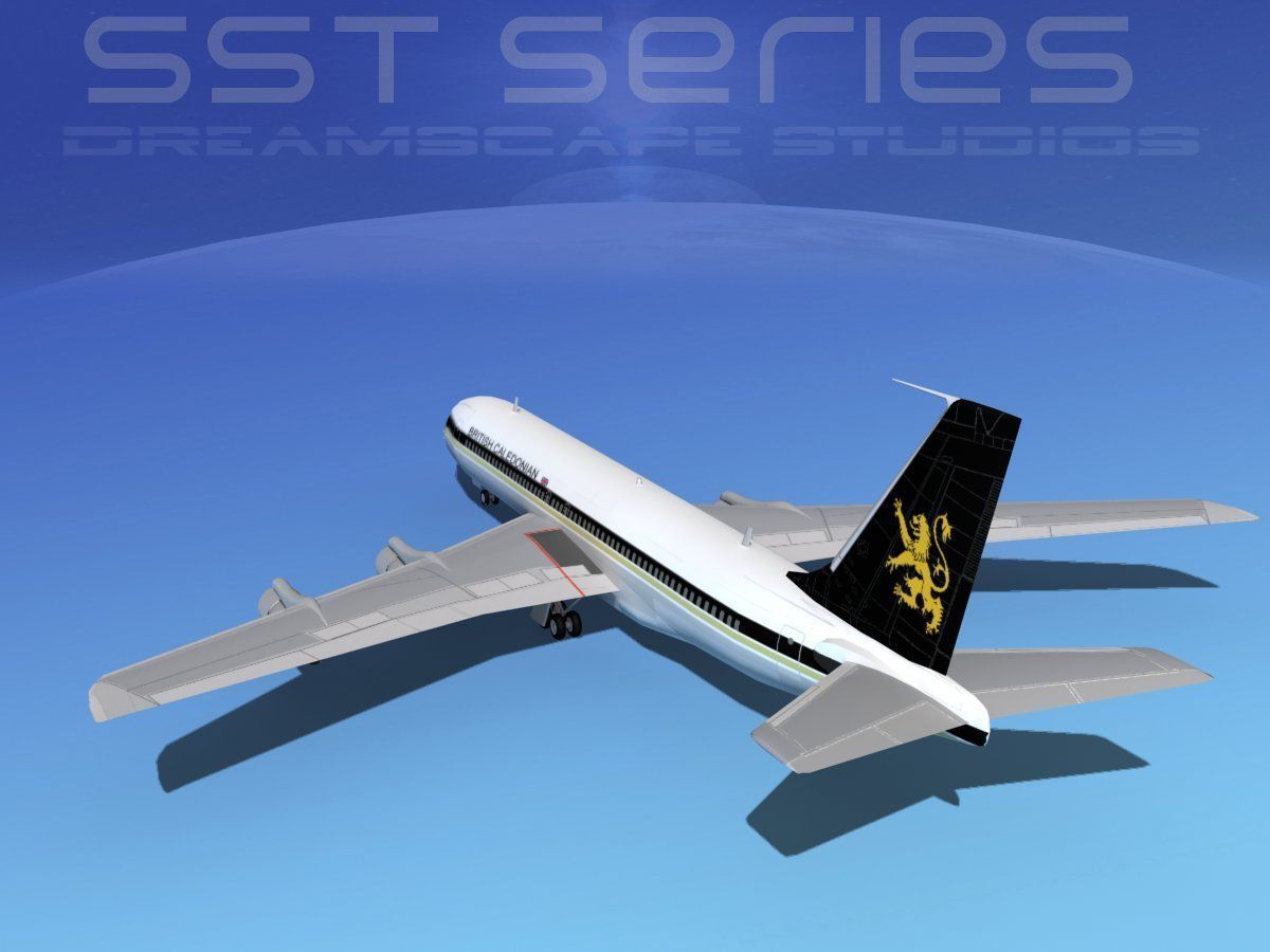 Boeing 707-320 SS British Caledonian 3D model_7
