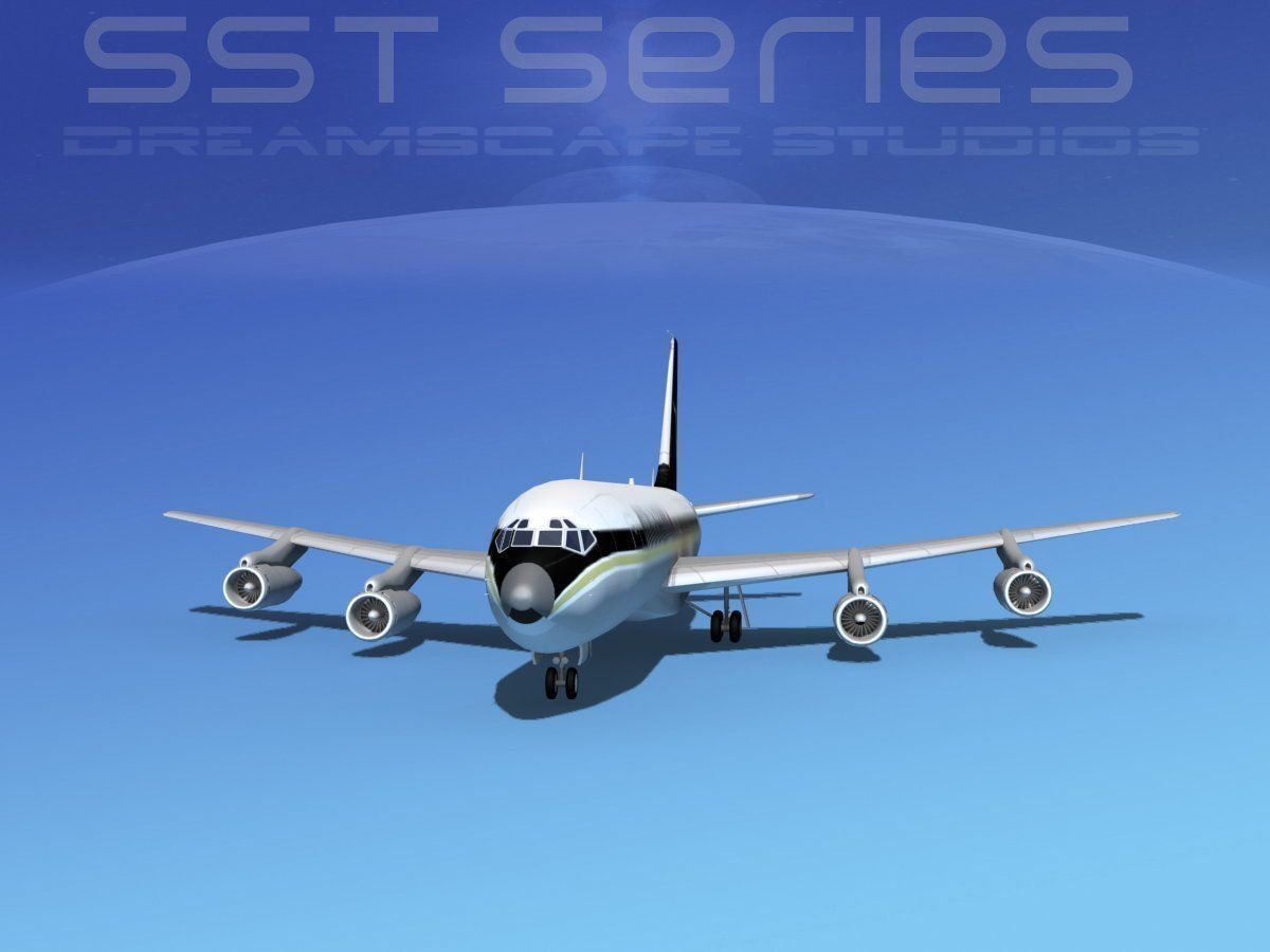 Boeing 707-320 SS British Caledonian 3D model_1