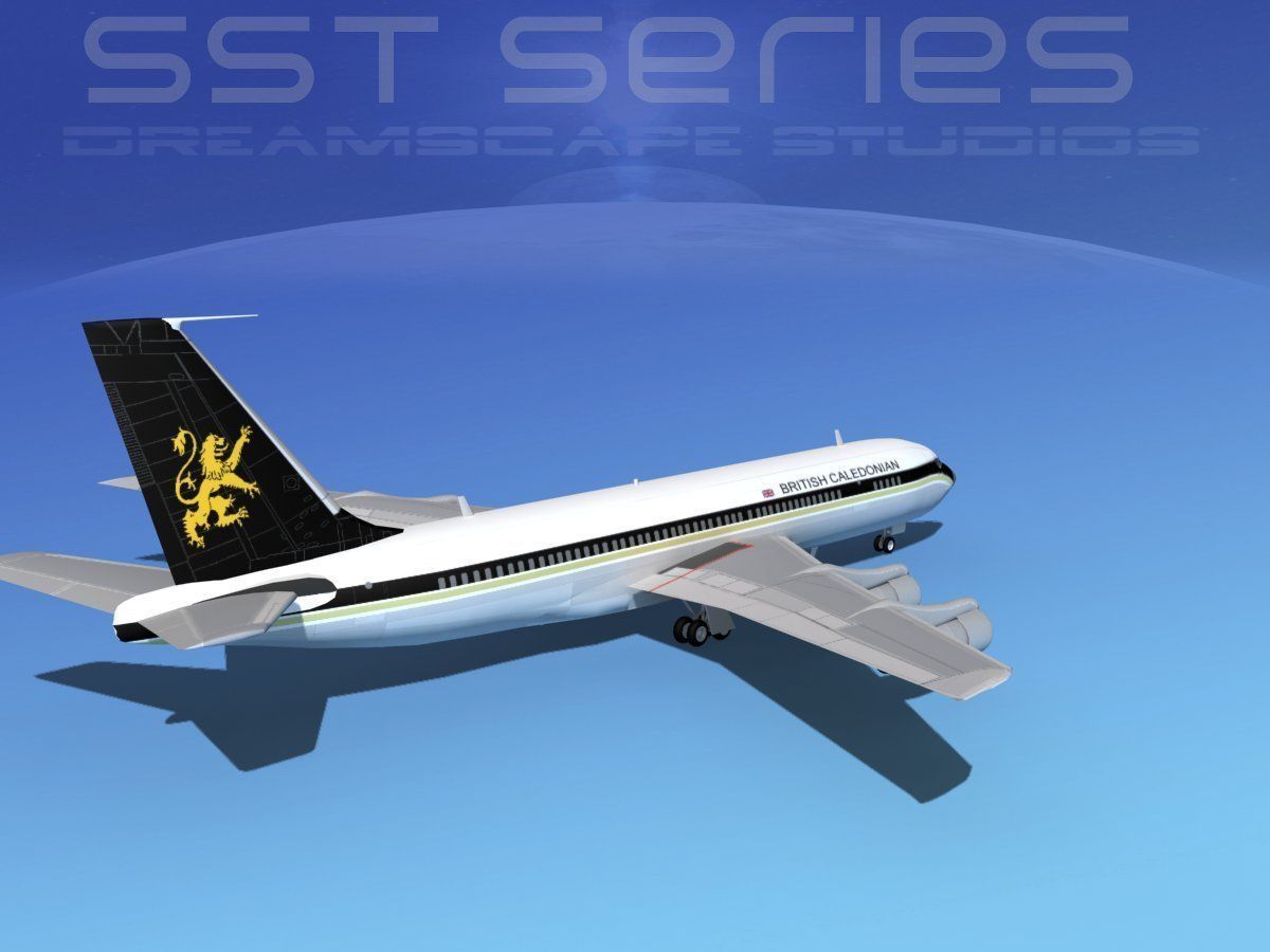 Boeing 707-320 SS British Caledonian 3D model_5