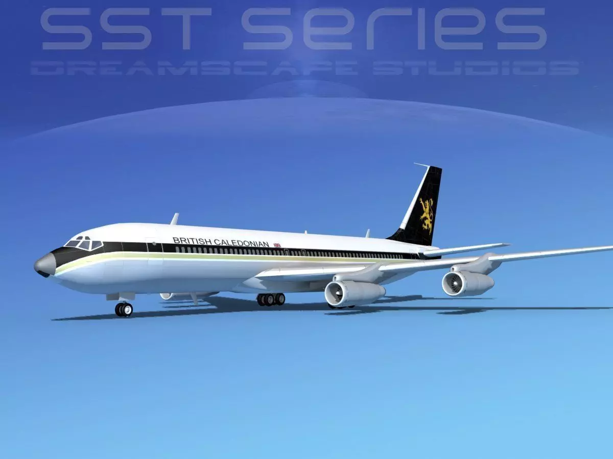 Boeing 707-320 SS British Caledonian 3D model_0