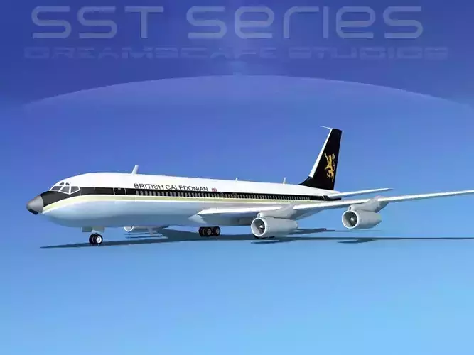 Boeing 707-320 SS British Caledonian 3D model