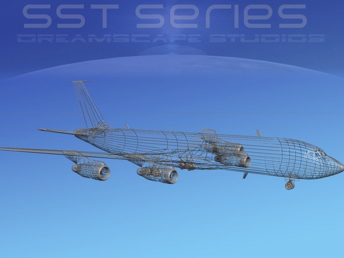 Boeing 707-320 SS British Caledonian 3D model_11