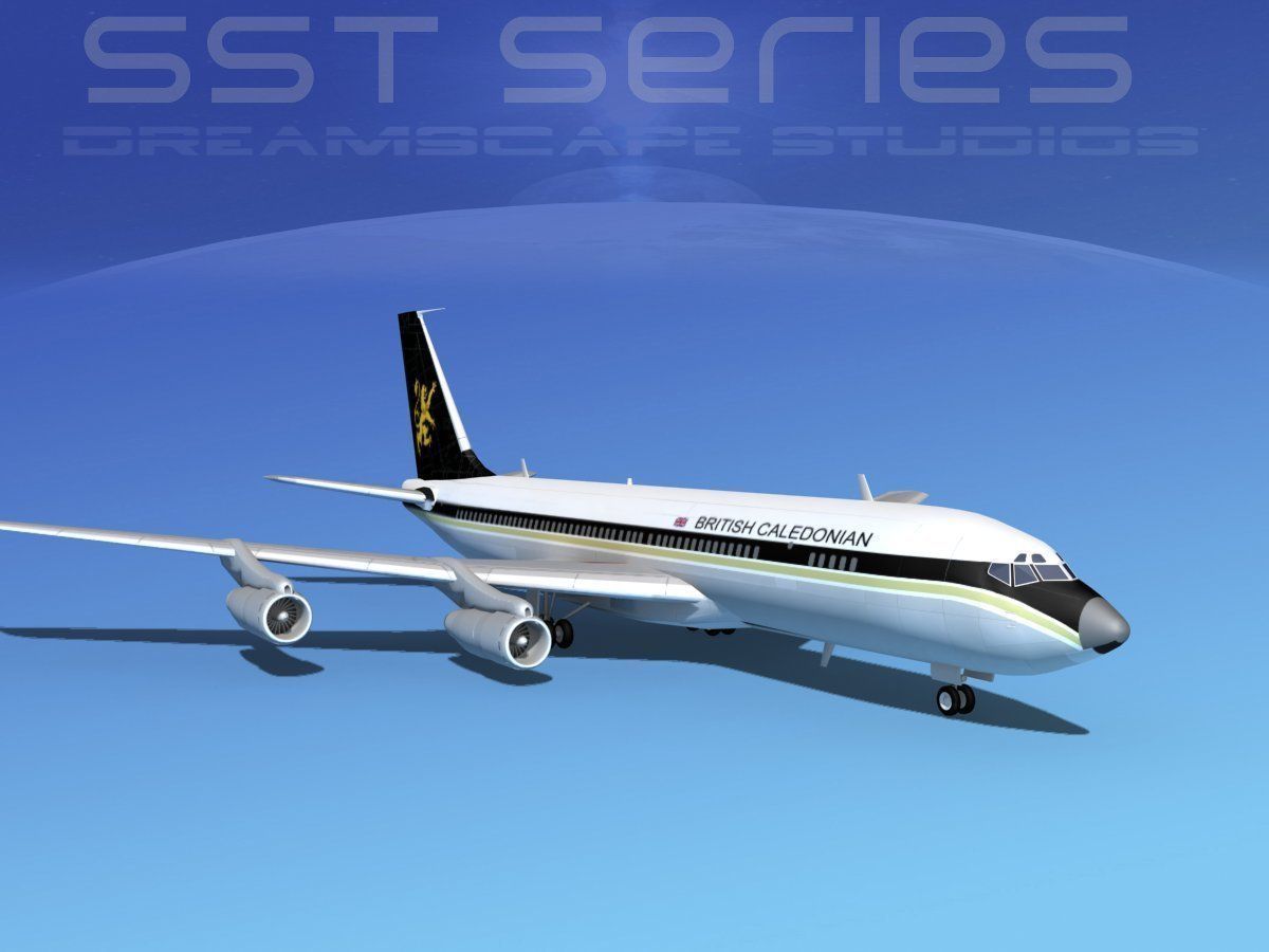 Boeing 707-320 SS British Caledonian 3D model_2