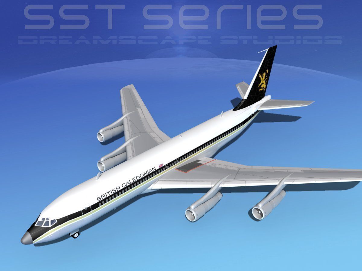 Boeing 707-320 SS British Caledonian 3D model_10