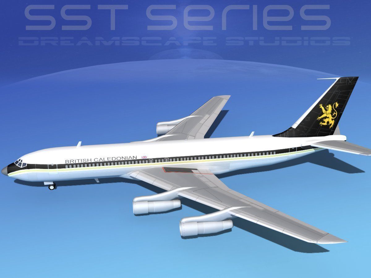 Boeing 707-320 SS British Caledonian 3D model_9