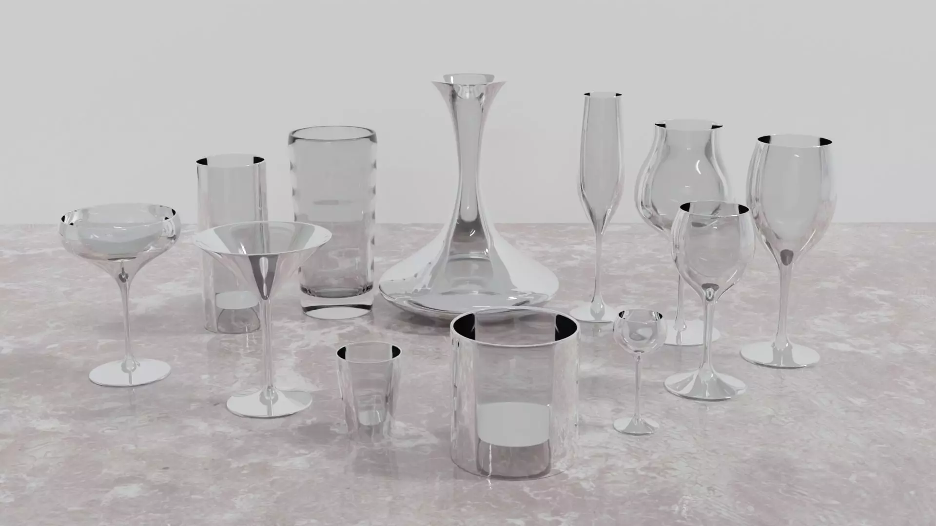 Set of Glasses 3D model