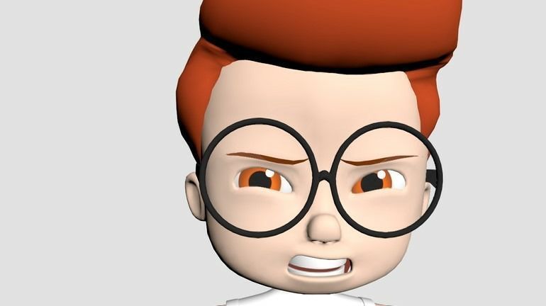 cherman-shock cartoon character with glasses and backpack 3D model_7
