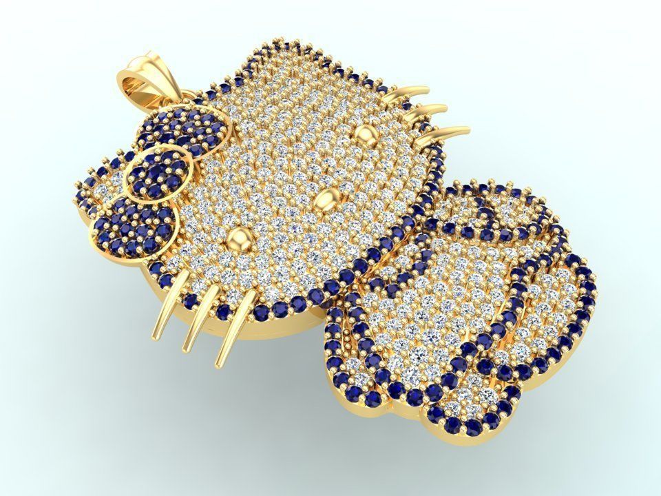 Kitty pendant - Hello kitty - Womens pendant - N306 3D print model_1