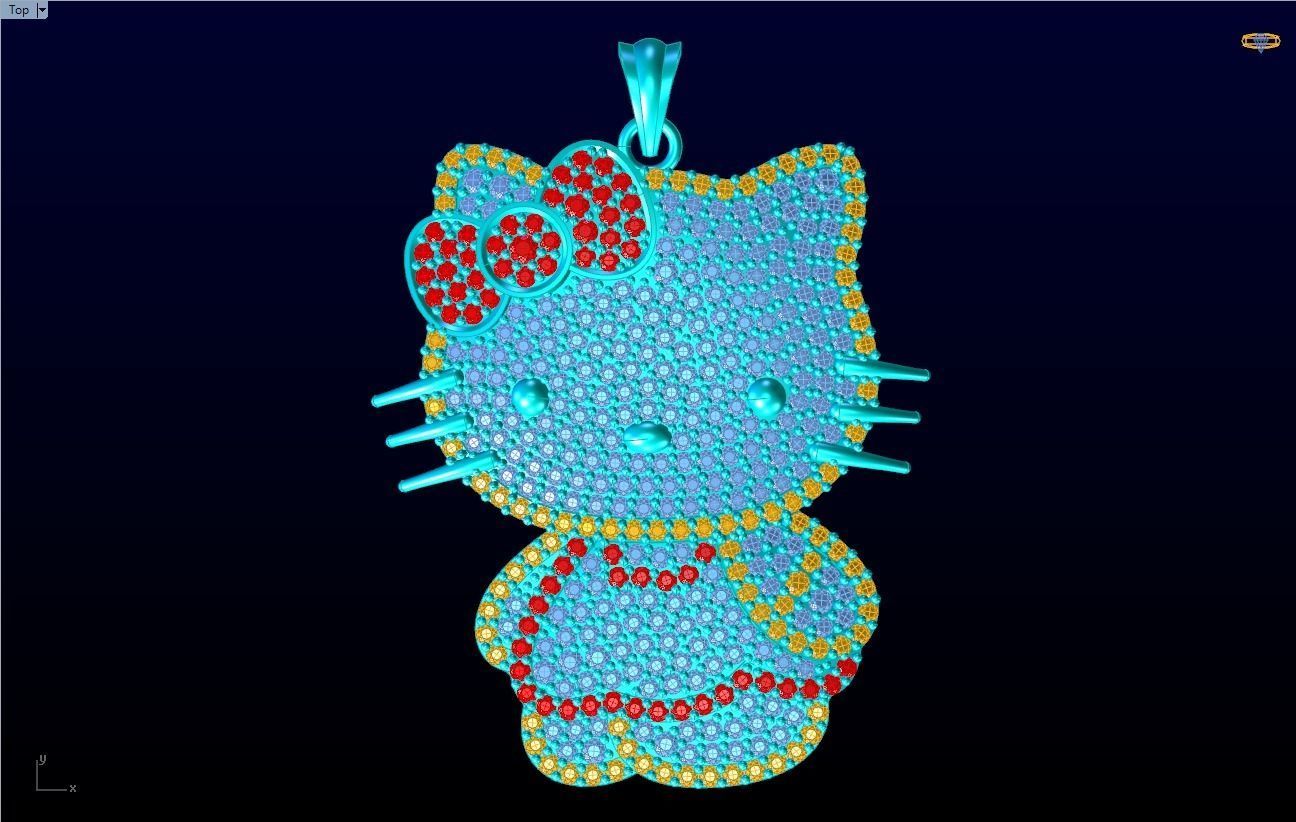 Kitty pendant - Hello kitty - Womens pendant - N306 3D print model_3