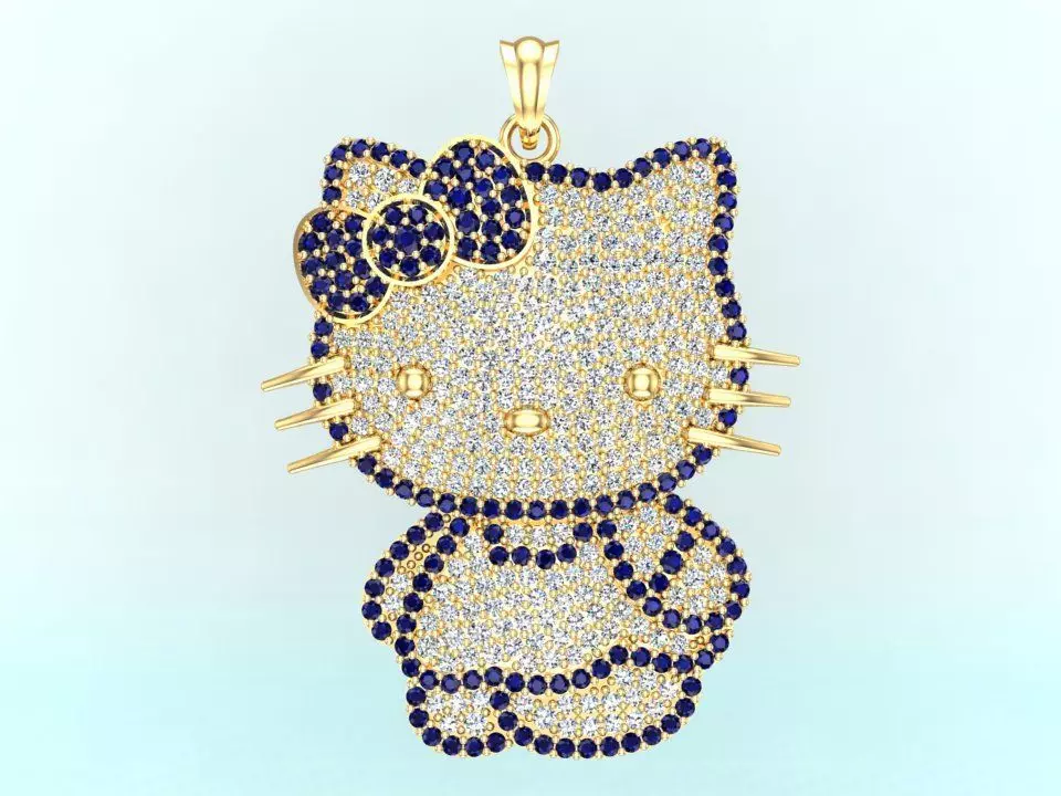 Kitty pendant - Hello kitty - Womens pendant - N306 3D print model_0