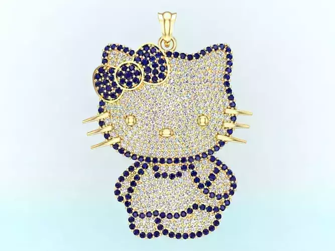 Kitty pendant - Hello kitty - Womens pendant - N306