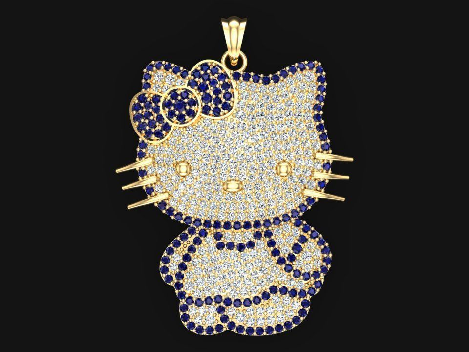 Kitty pendant - Hello kitty - Womens pendant - N306 3D print model_2