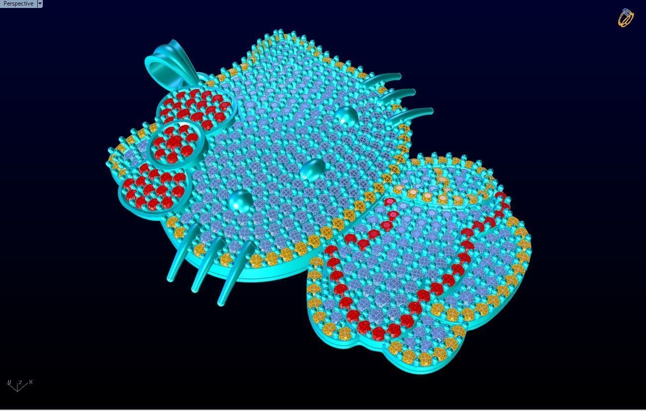 Kitty pendant - Hello kitty - Womens pendant - N306 3D print model_4