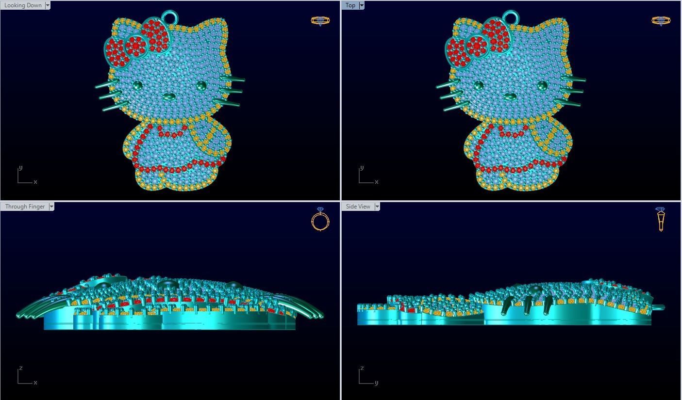 Kitty pendant - Hello kitty - Womens pendant - N306 3D print model_5