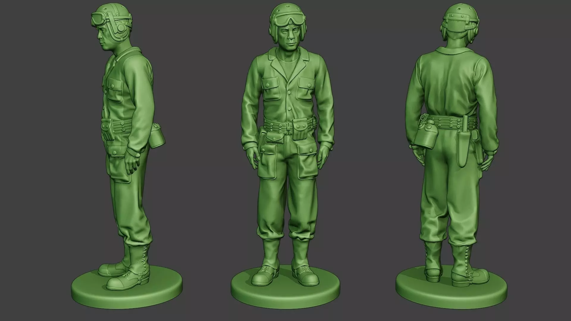 American Tank Crew unit ww2 Stand2 ATC1 3D print model_0