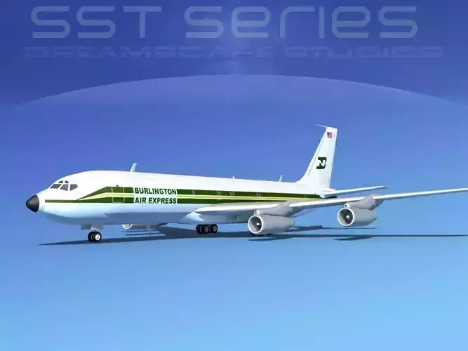 Boeing 707-320 SS Burlington Air Express 3D model