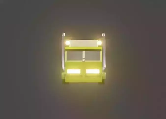 3d model truck on road Low-poly 3D model