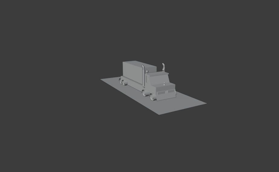 3d model truck on road Low-poly 3D model_11